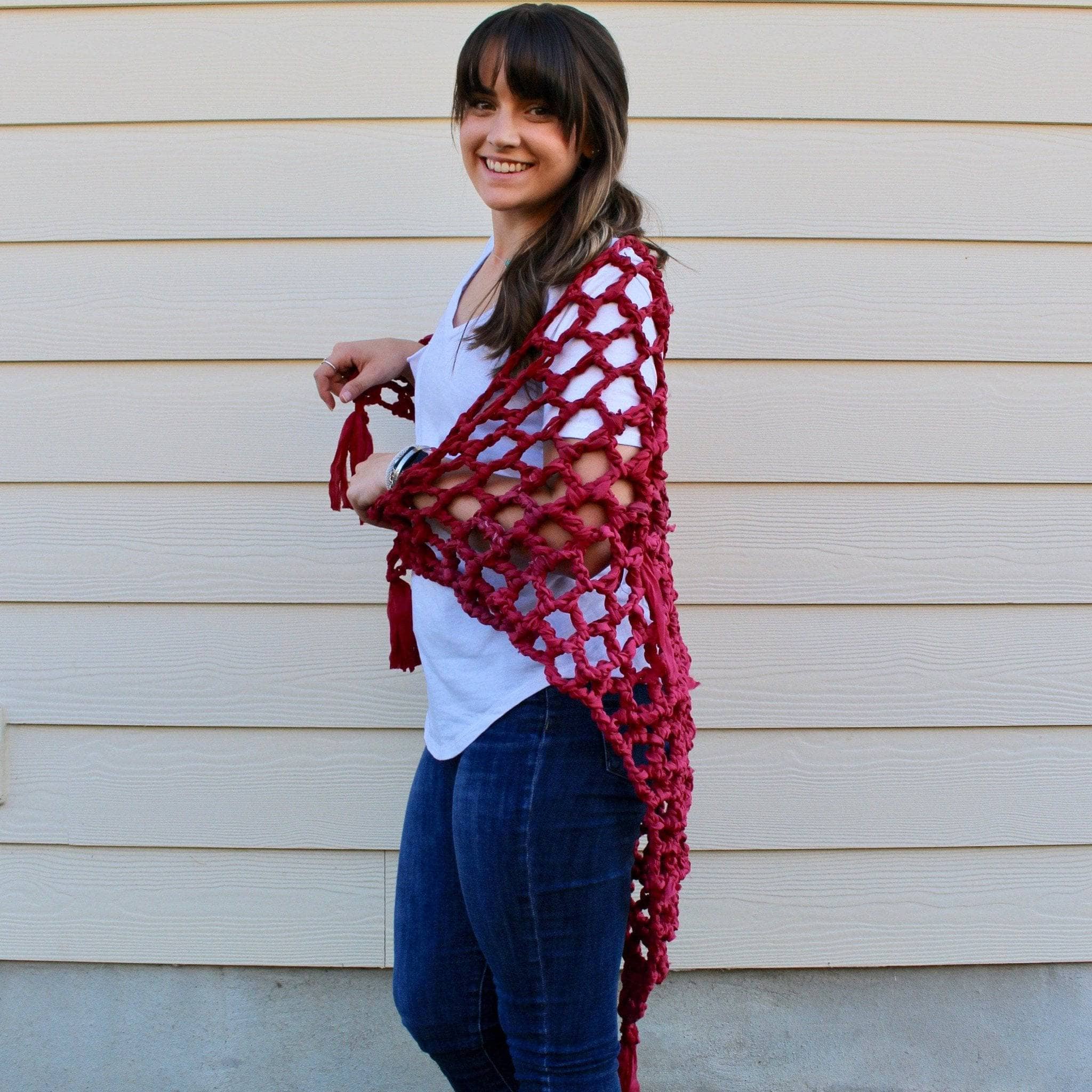 Handmade crocheted Summer Shawlette. Finished item. Silky smooth buy Yarn. Burgundy and golden beige colorway. customizable. Crochet Service