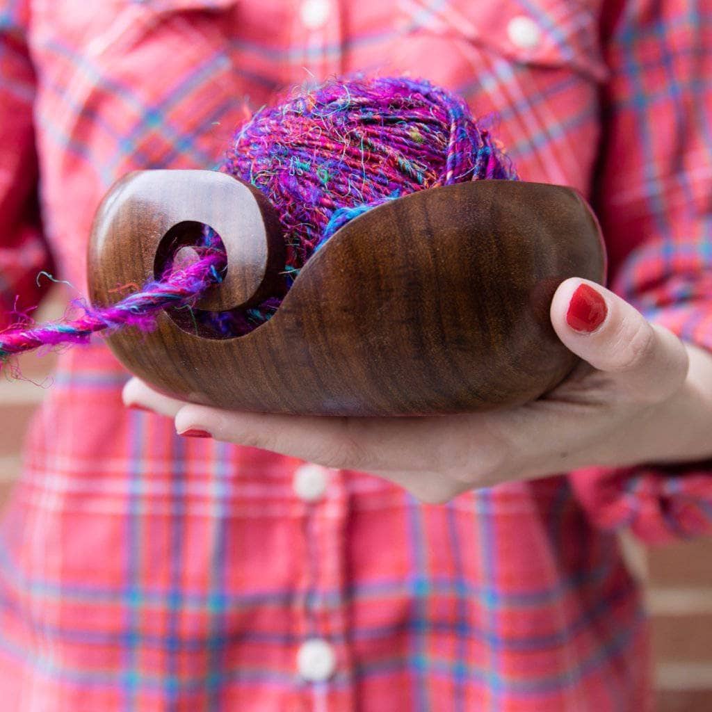 Wooden Yarn Bowl Hand Made With Sheesham Wood For Knitting And Crochet  handmade