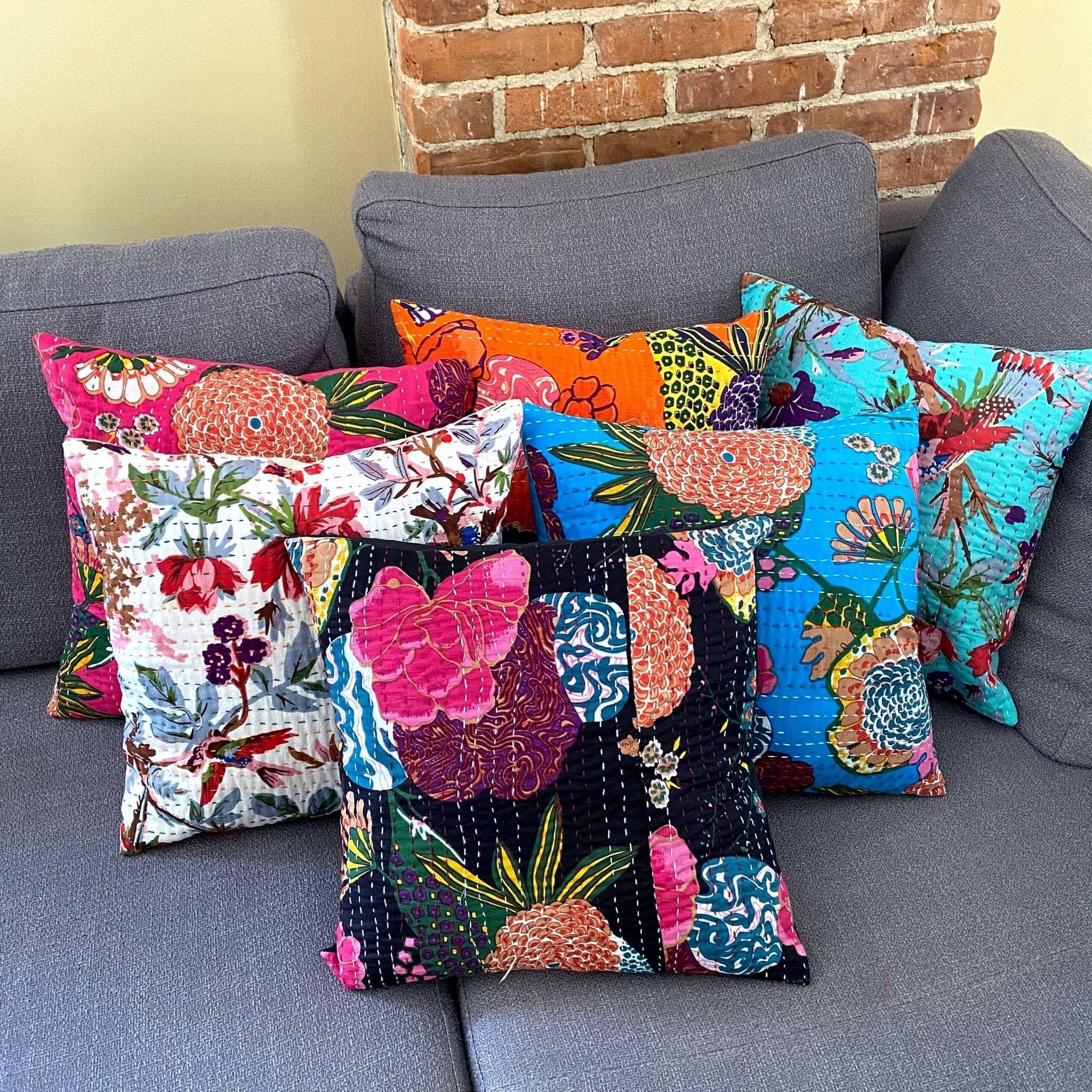  Set of 10 Bulk Wholesale Spring Summer Floral Cushion Covers  Decorative Throws Indoor Sofa Cushions : Home & Kitchen