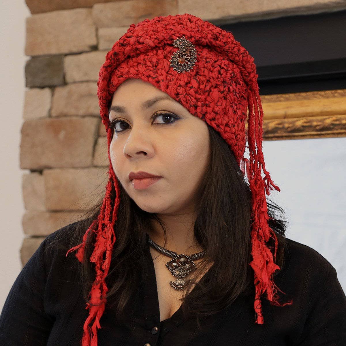 Sari Silk Ribbon Beanie Crochet Pattern