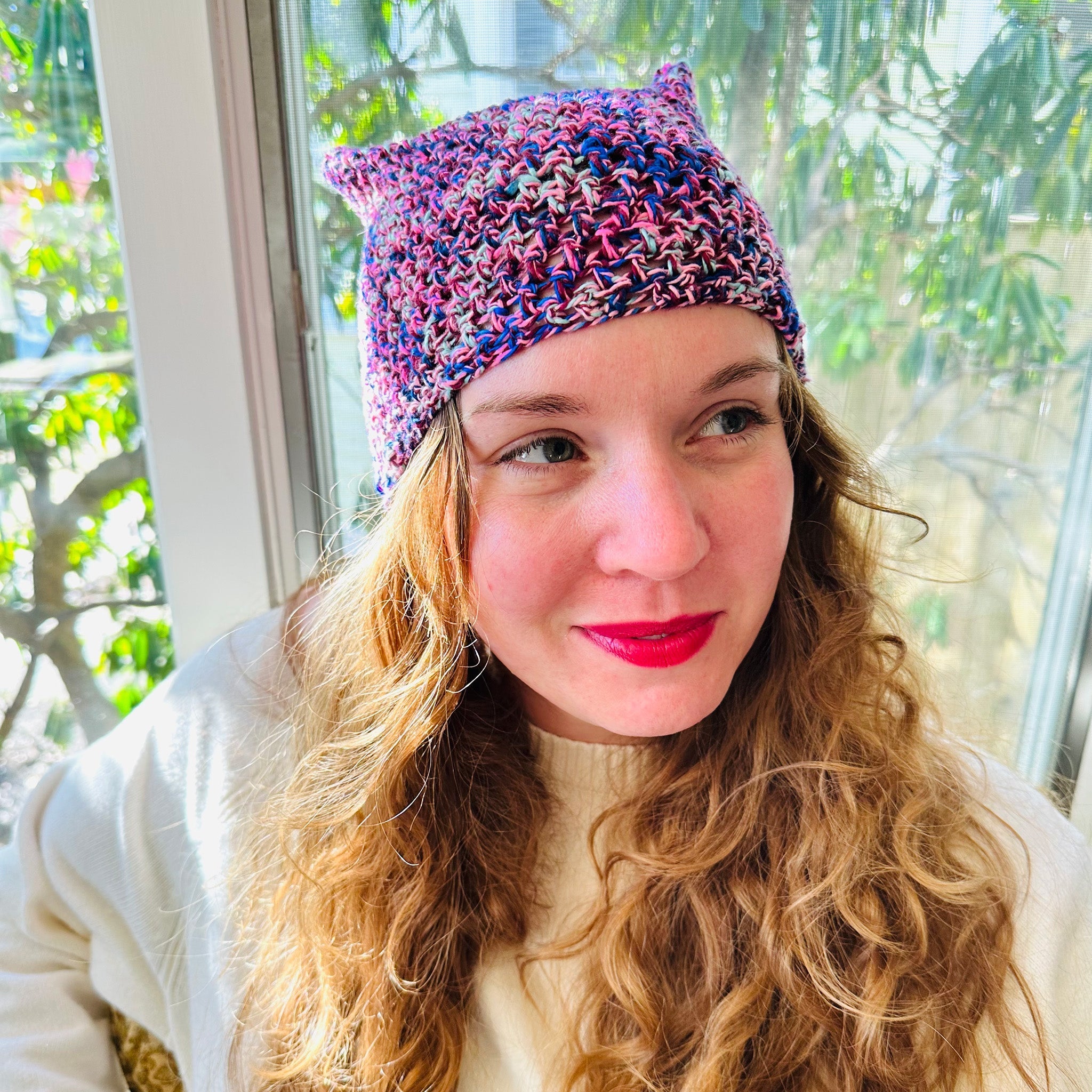 Easy Cat Ear Crochet Beanie - Darn Good Yarn