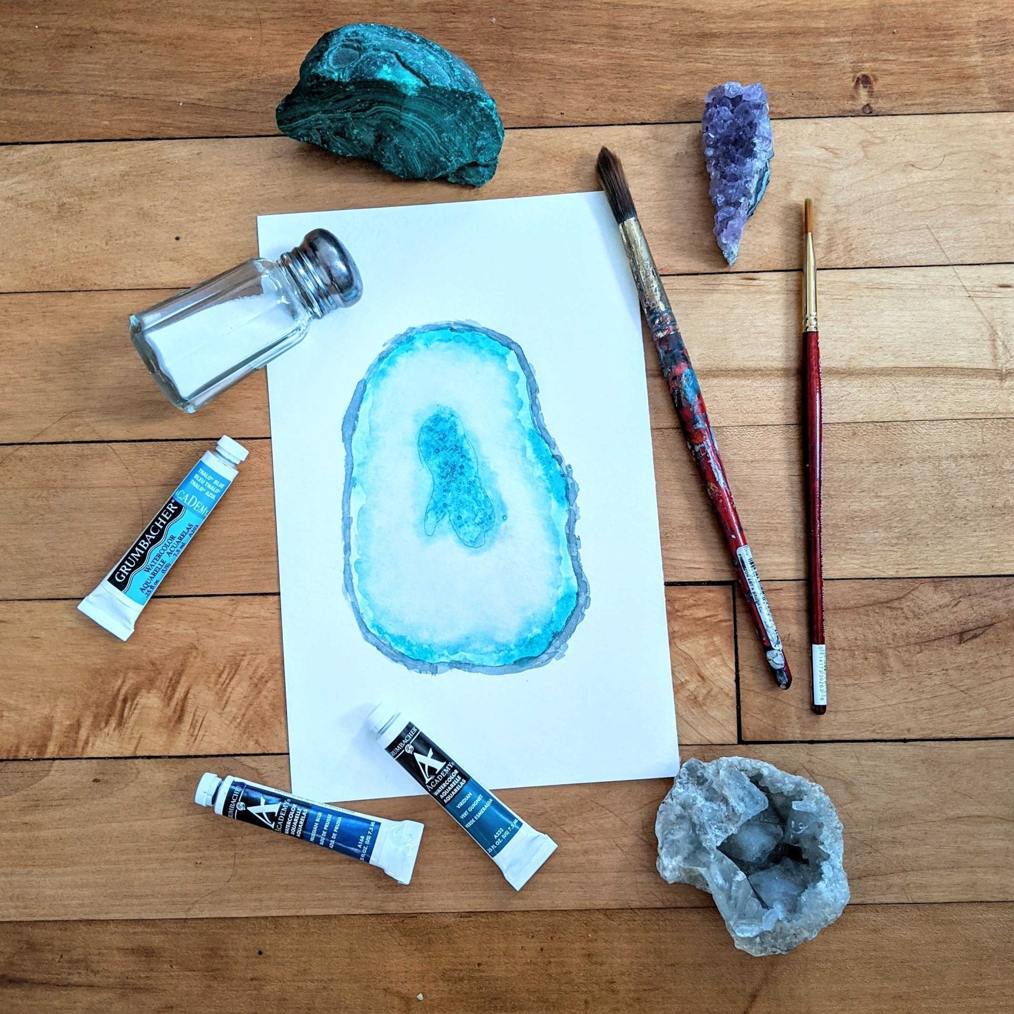 Geode Watercolor Painting with Colleen - Darn Good Yarn