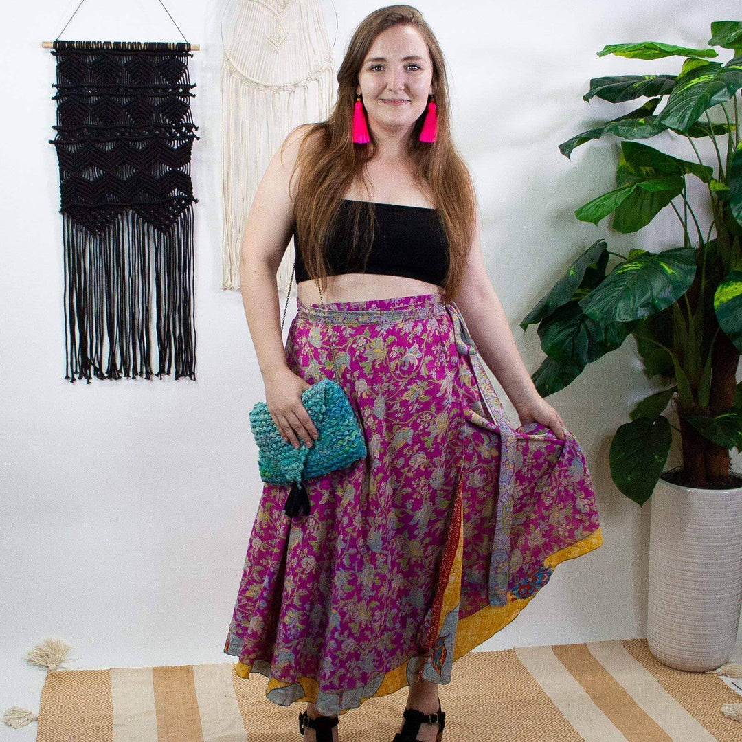 How to Wear a Sari Wrap Skirt: Beach Edition - Darn Good Yarn