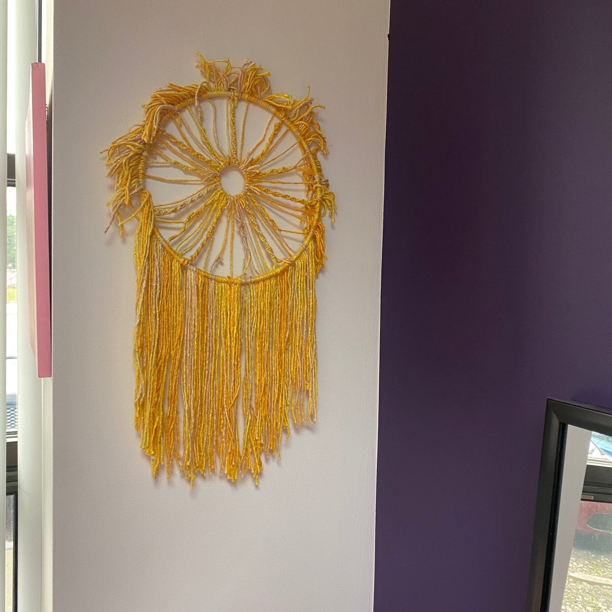 Shimmering Sun Mandala Macrame Wall Hanging - Darn Good Yarn