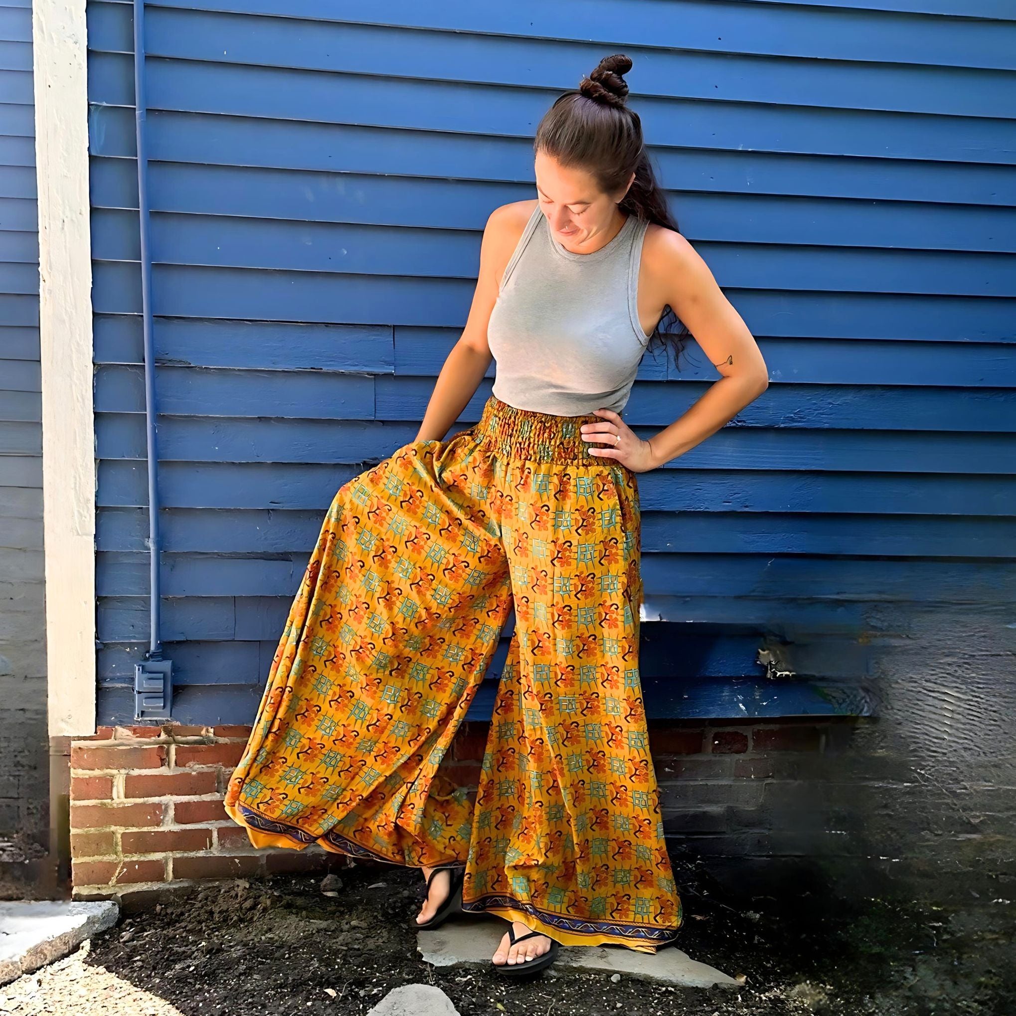 wide legged pallazo pants