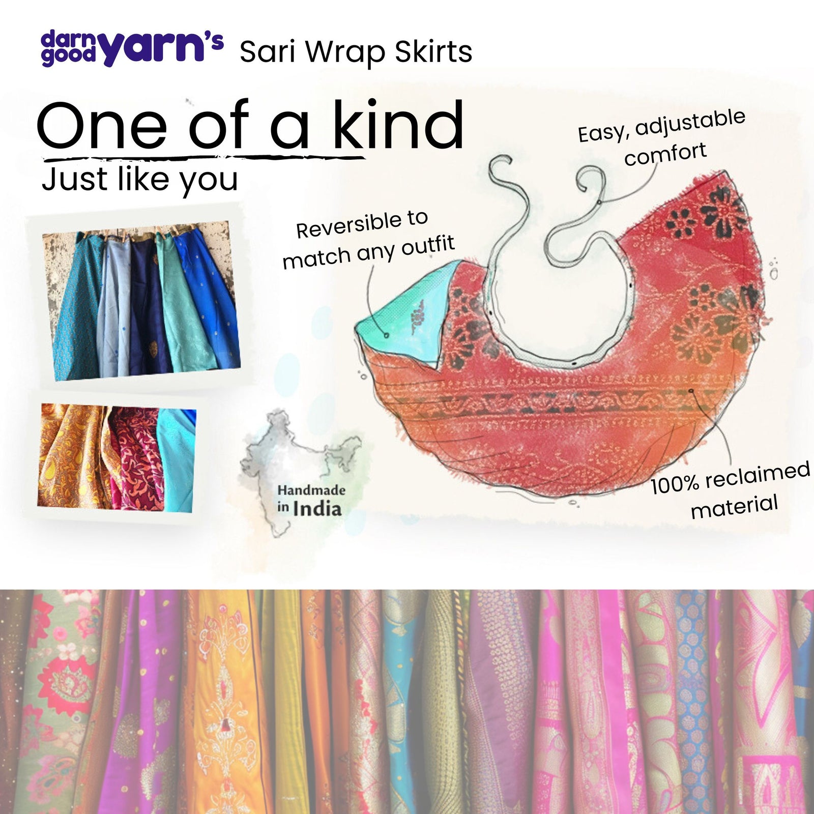 infographic of sari wrap skirt