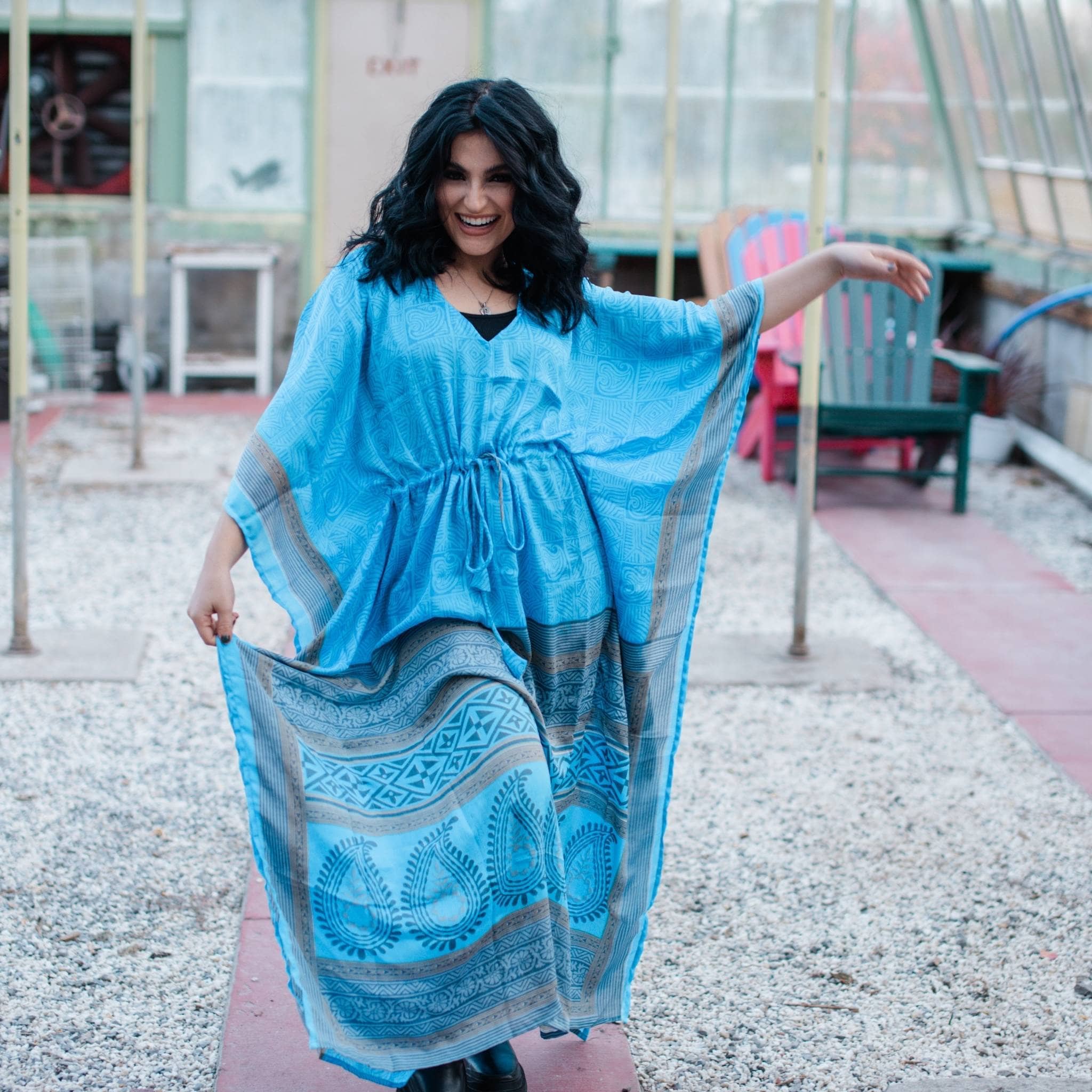 Aanya Adjustable Long Kaftan Dress Darn Good Yarn