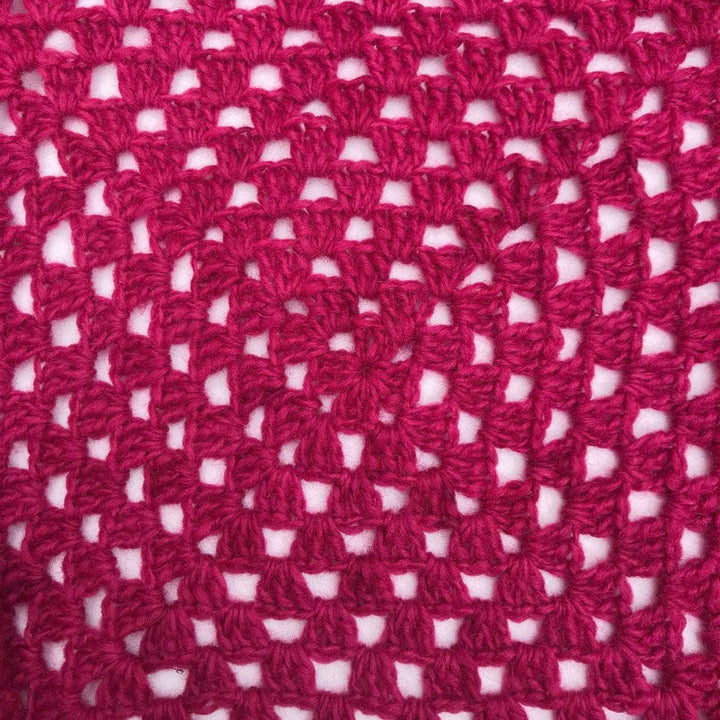 Granny Square yarn close up