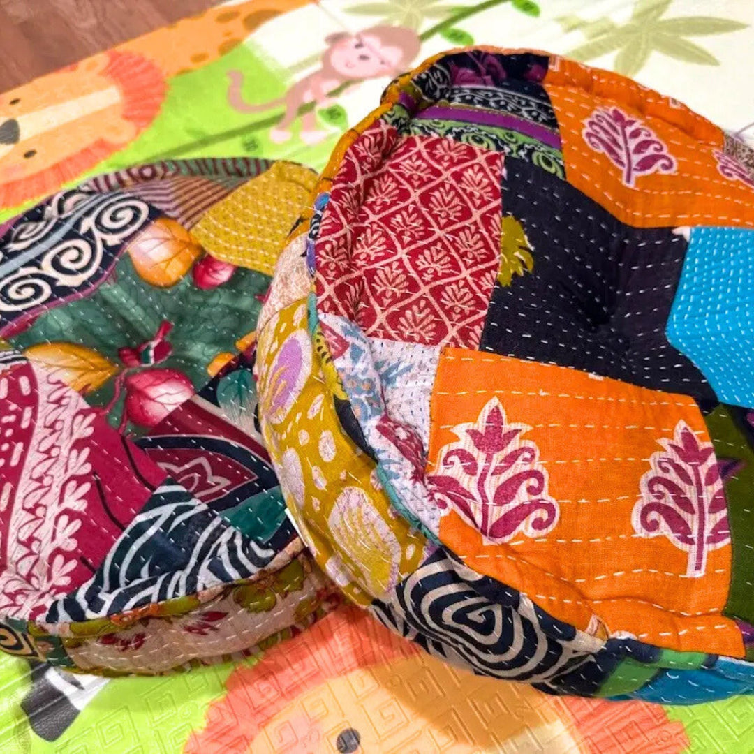 Hand Embroidered Floor Pouf