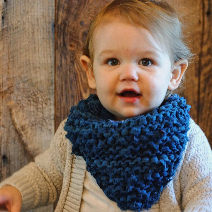 kid wearing a royal blue Kerchief