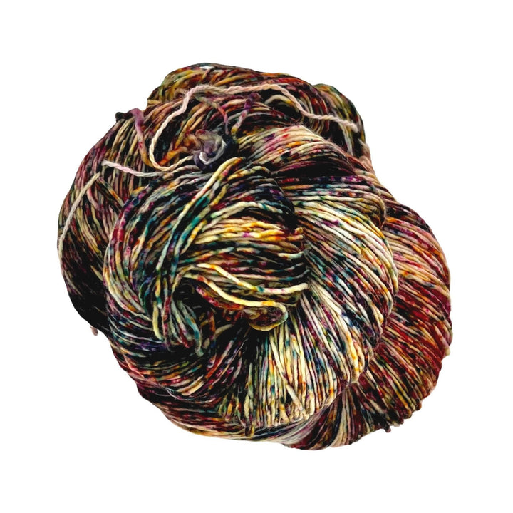 close up of yarn in the color carnaval (multicolor)