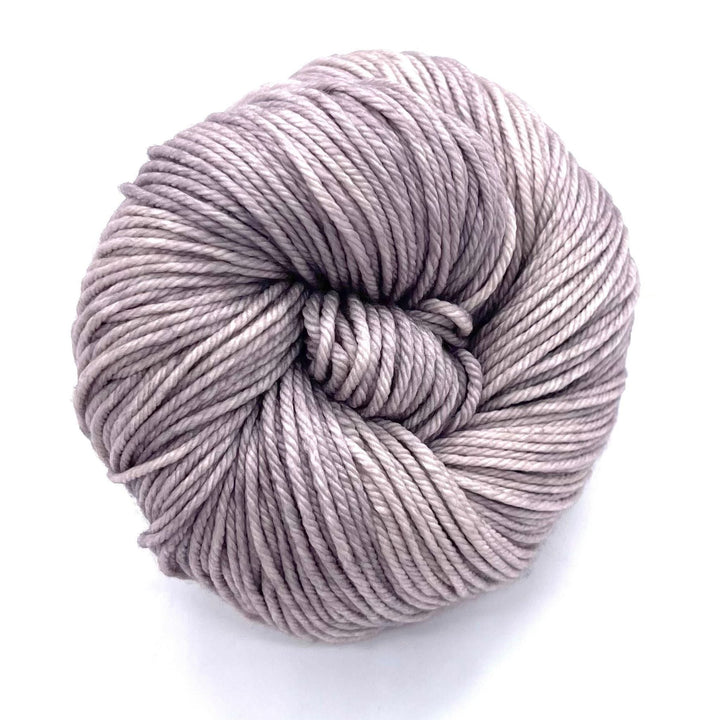 A skein of 100% merino wool Malabrigo Rios in the colorway Pearl