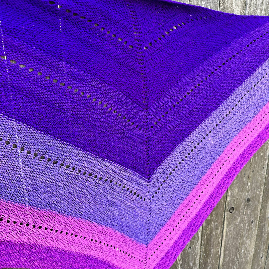 Ombre Stitch Sampler Shawl Pattern side shot