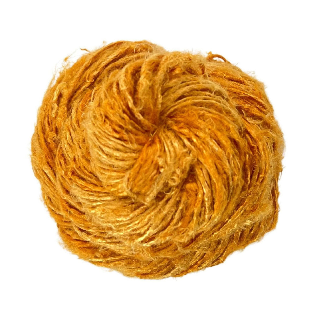 A yellow plant based banana fiber yarn.