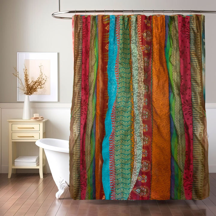 Rainbow Oasis: Recycled Sari Curtains