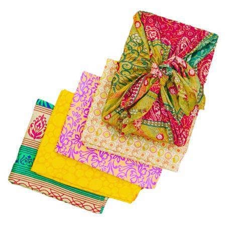 Reusable Sari Silk Gift Wrap - 5-pack