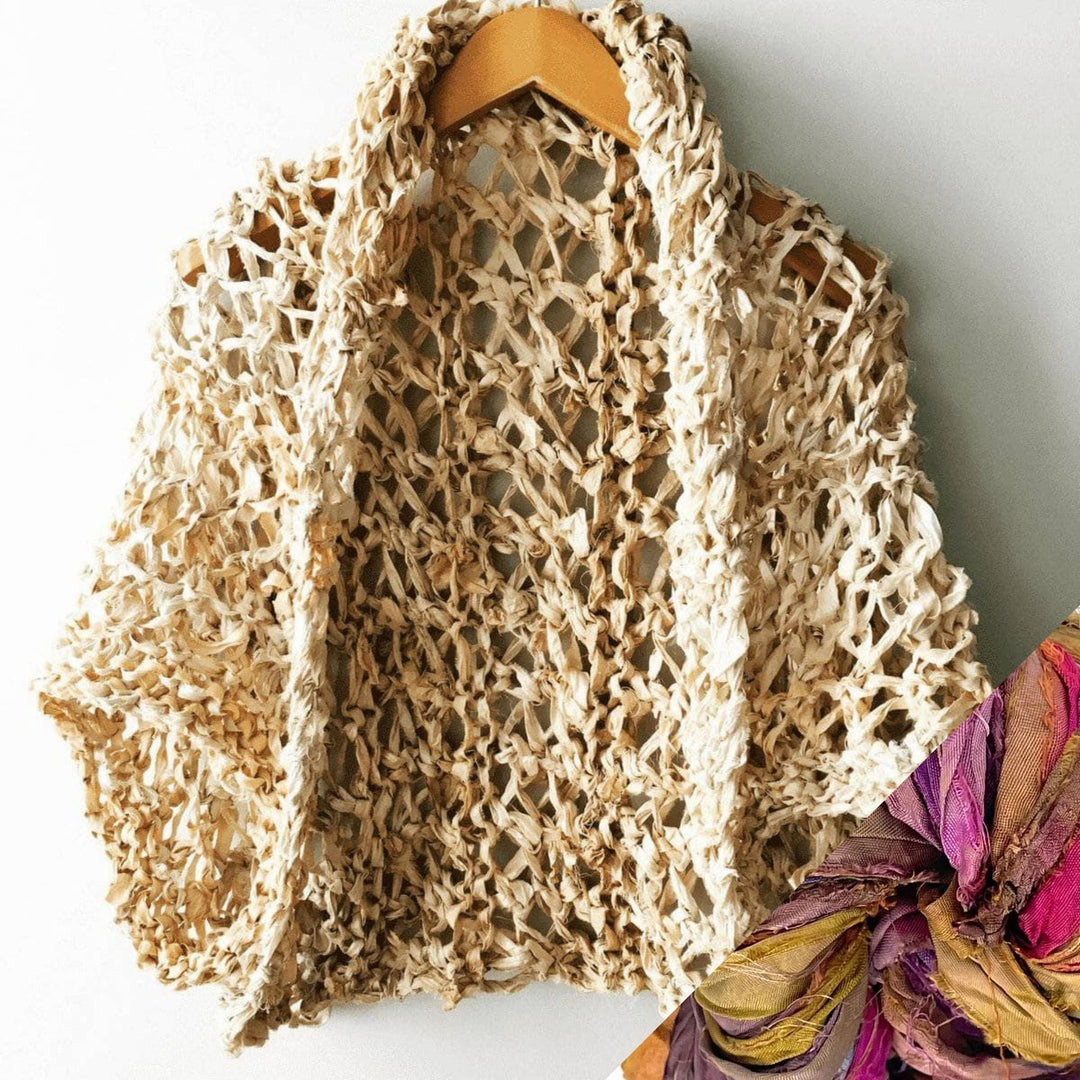 Silk Garter + Lace Summer Cocoon Coat Knit Kit