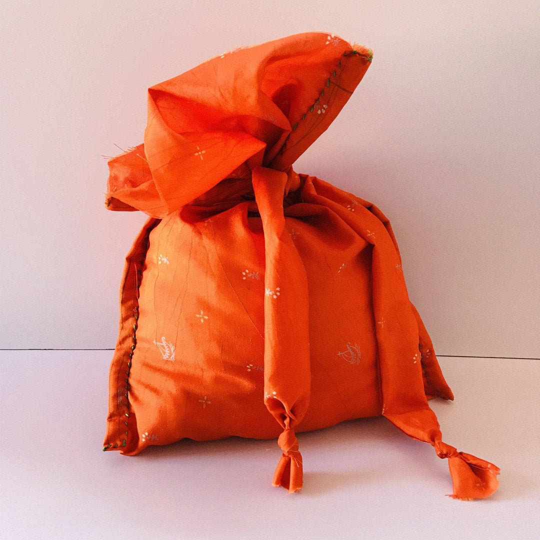 fabric bag on a white background