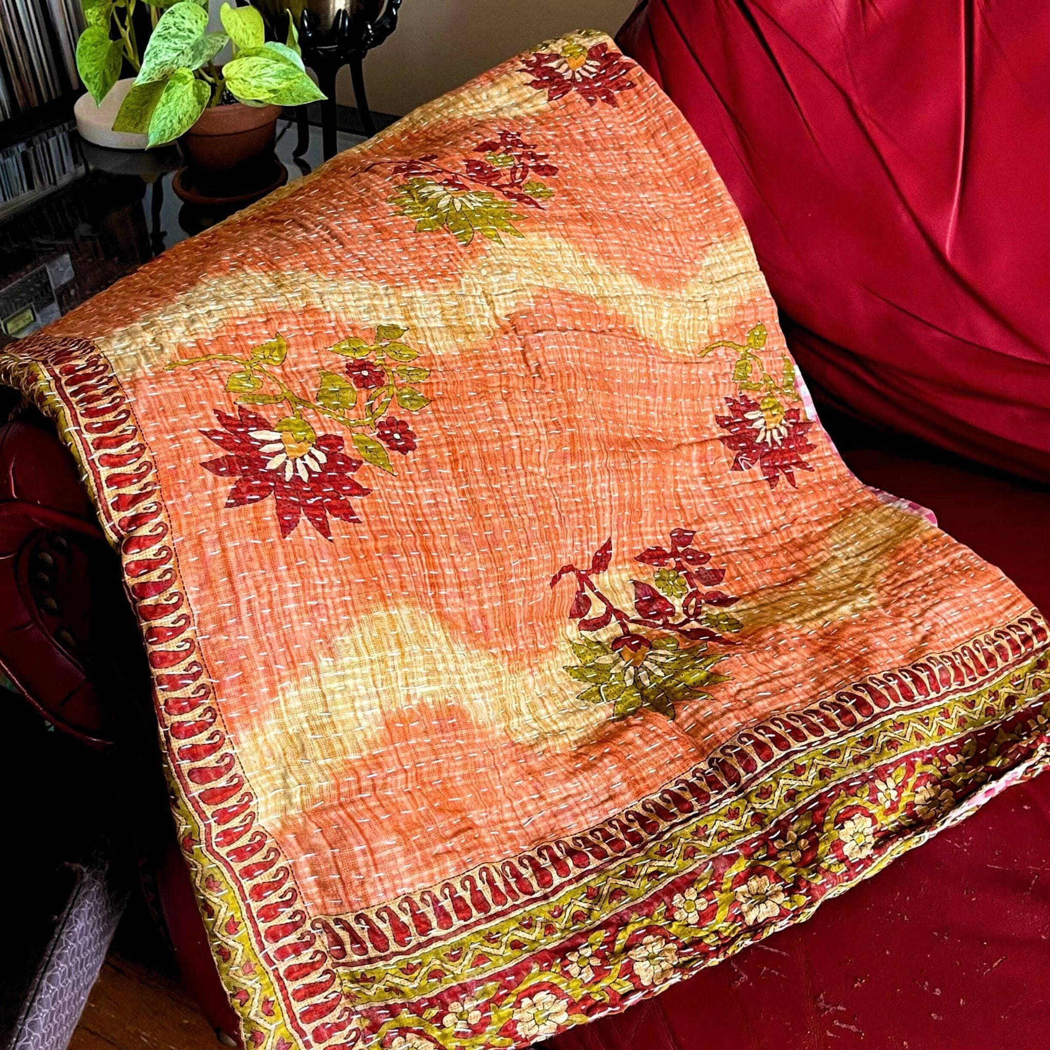 Beautiful Vintage Kantha Quilt, Vintage kantha quilt in hotsell the UK, Kantha quilts uk, Kantha quilts, Kantha bedspread, Vintage blanket