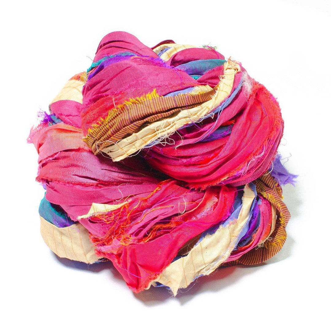 Yellow Sari Silk Ribbon Strips Recycled Sari Silk Ribbon Strips