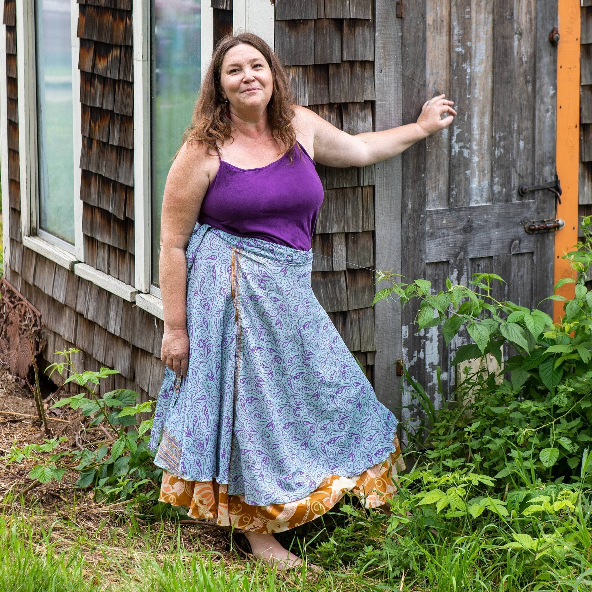 Boho Reclaimed Sari Wrap Skirt – Darn Good Yarn