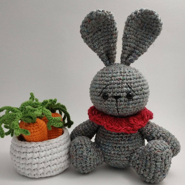  Easter Bunny Amigurumi over a white background