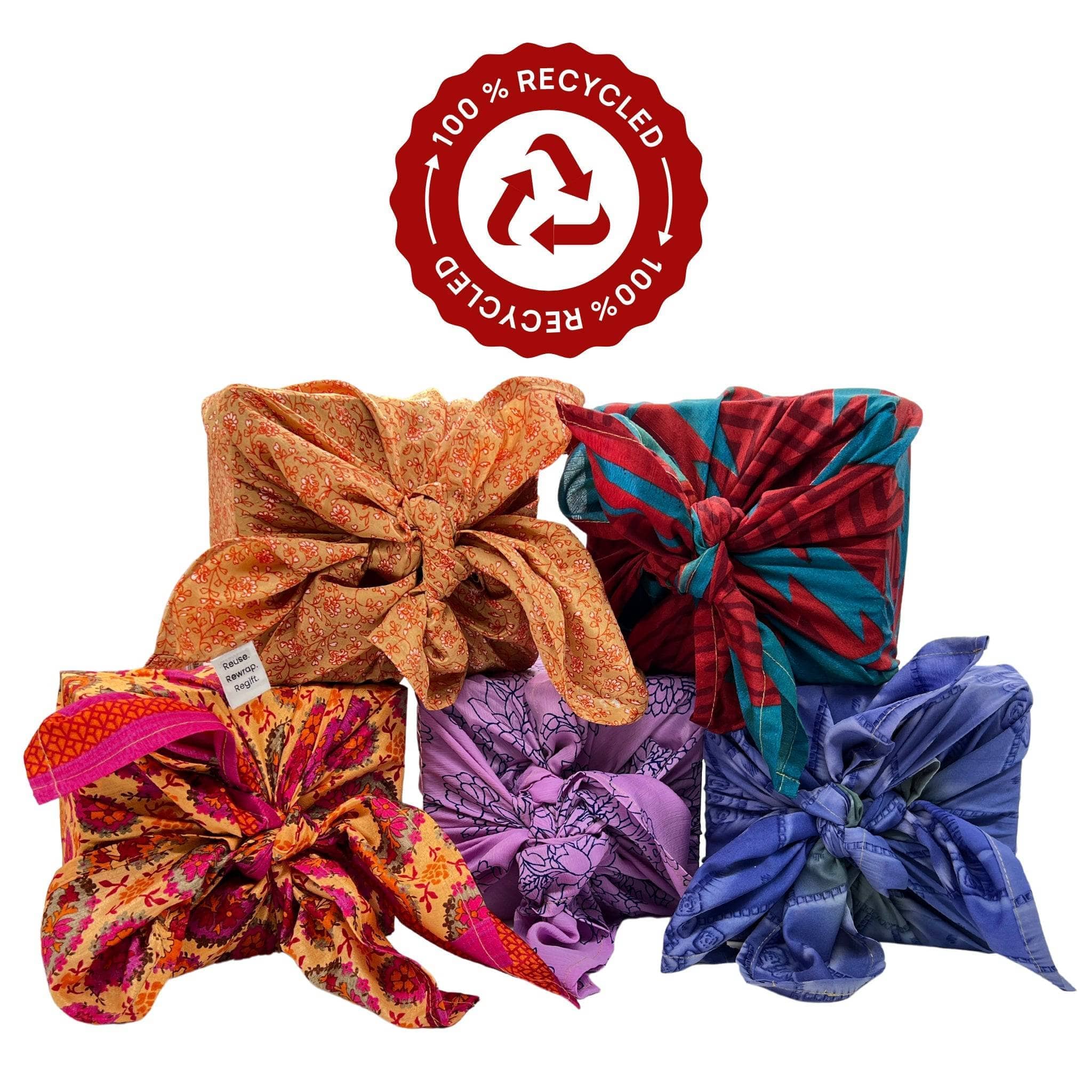 Reusable Sari Silk Gift Wrap - 5-pack – Darn Good Yarn