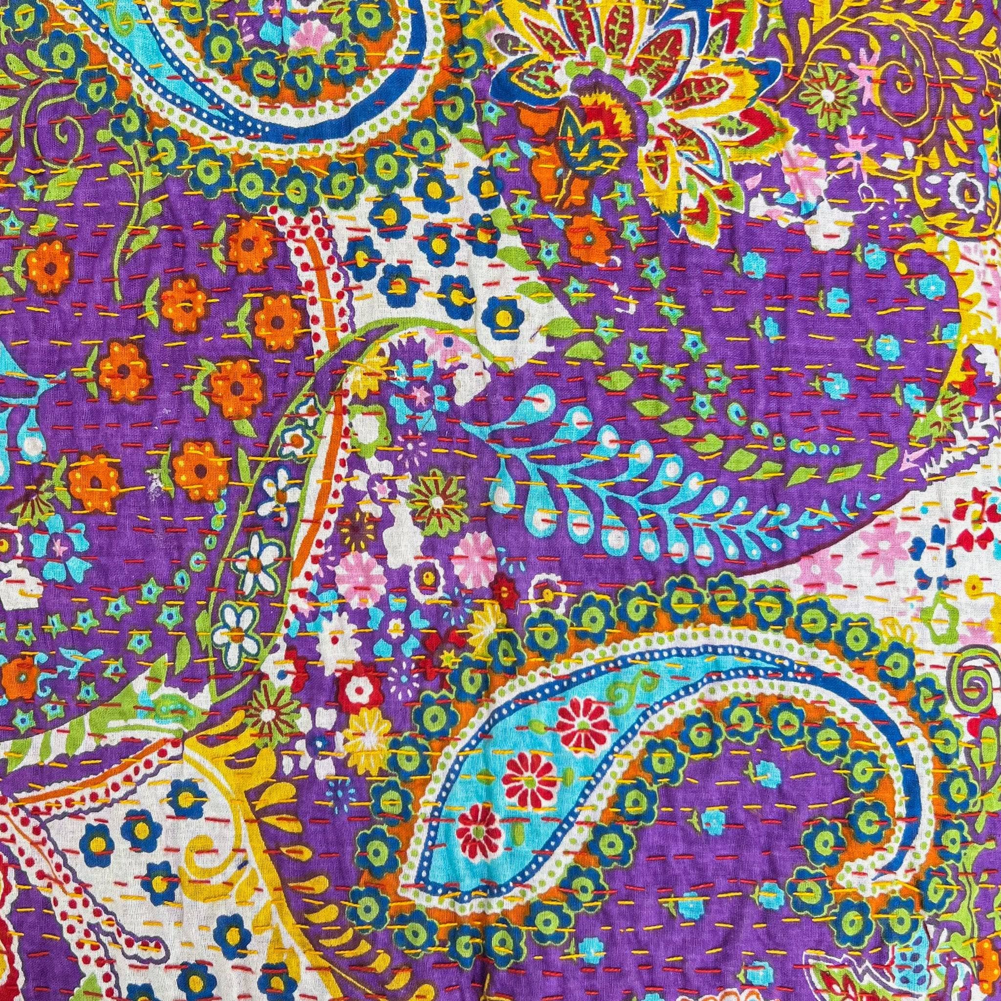 Purple discount kantha quilt