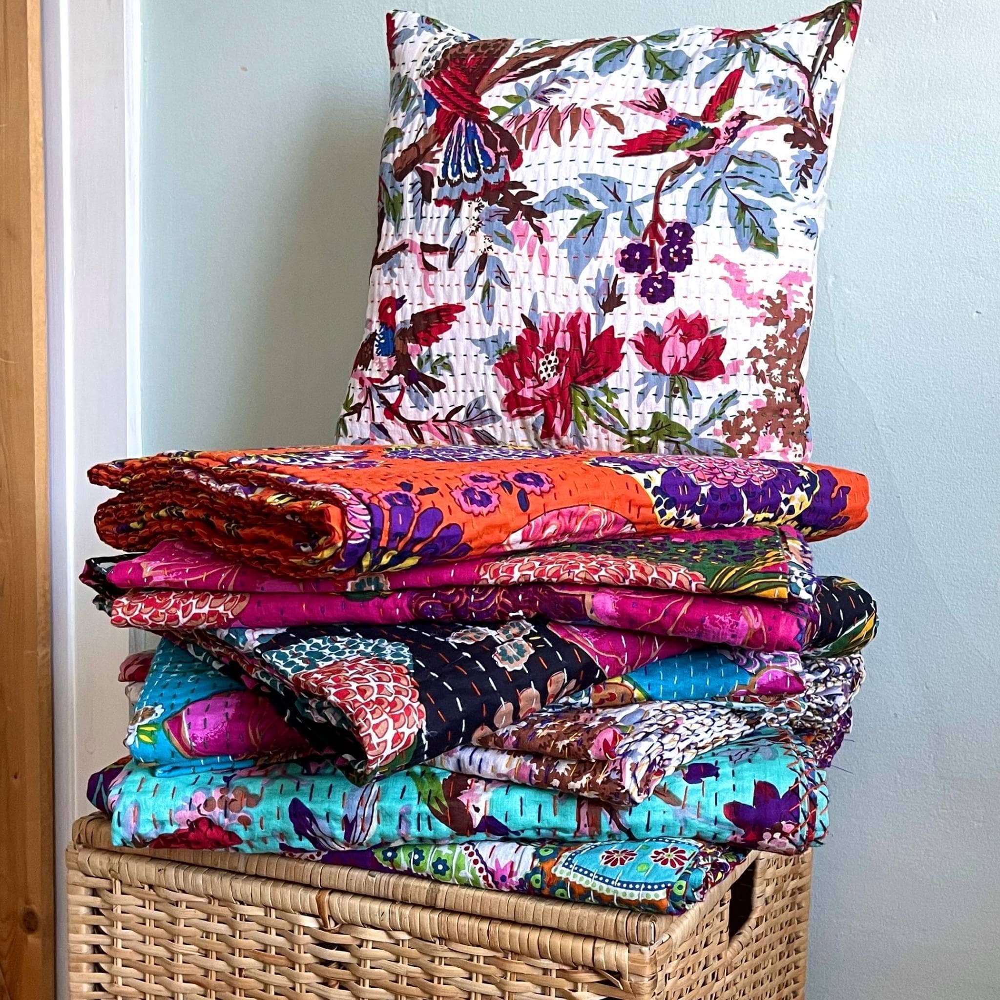 Indian discount kantha bedspreads