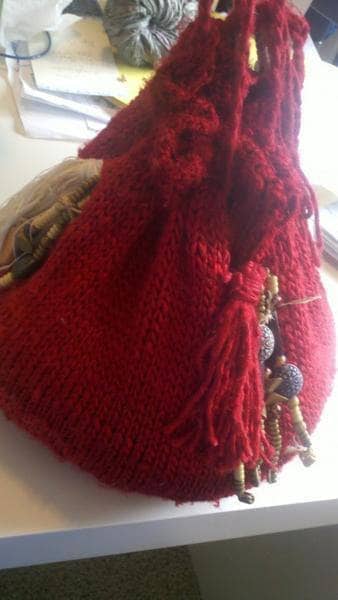 knit drawstring backpack