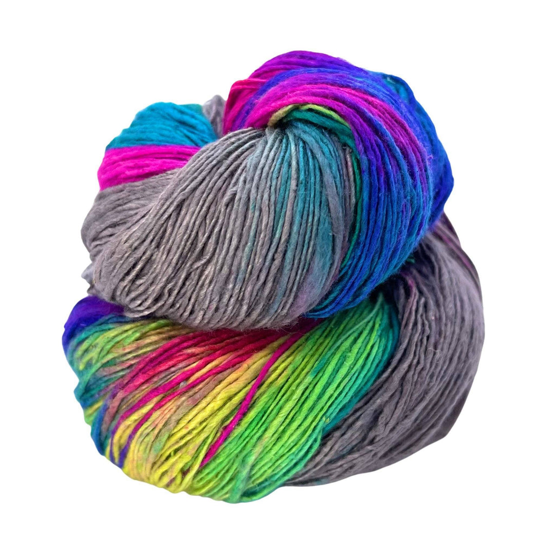 062023-Y-P Great Adirondack, Cotton ribbon yarn, purple/green, 75g skeins,  14 available — FabMo