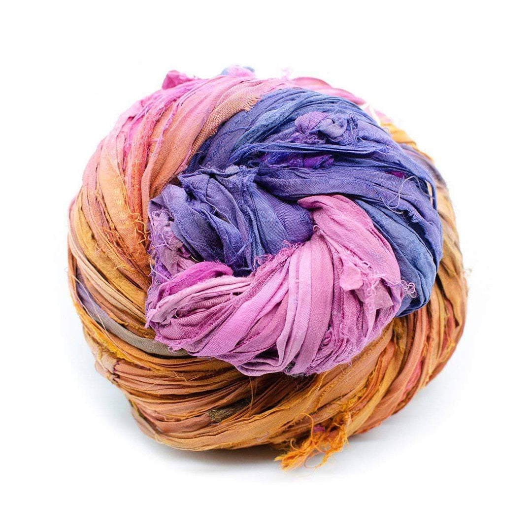 Recycled Sari Silk Ribbon Brown Yarn Earth Tone Silk Sari Ribbons Silk  Strips Great for Mixed Media, Rug Making, Jewellery 25 Yards 