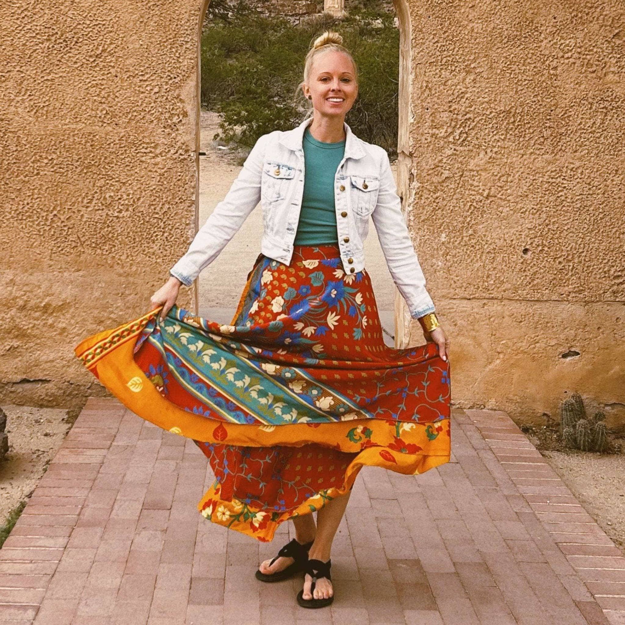 Vintage Double Layered Indian Wrap Skirt – Darn Good Yarn