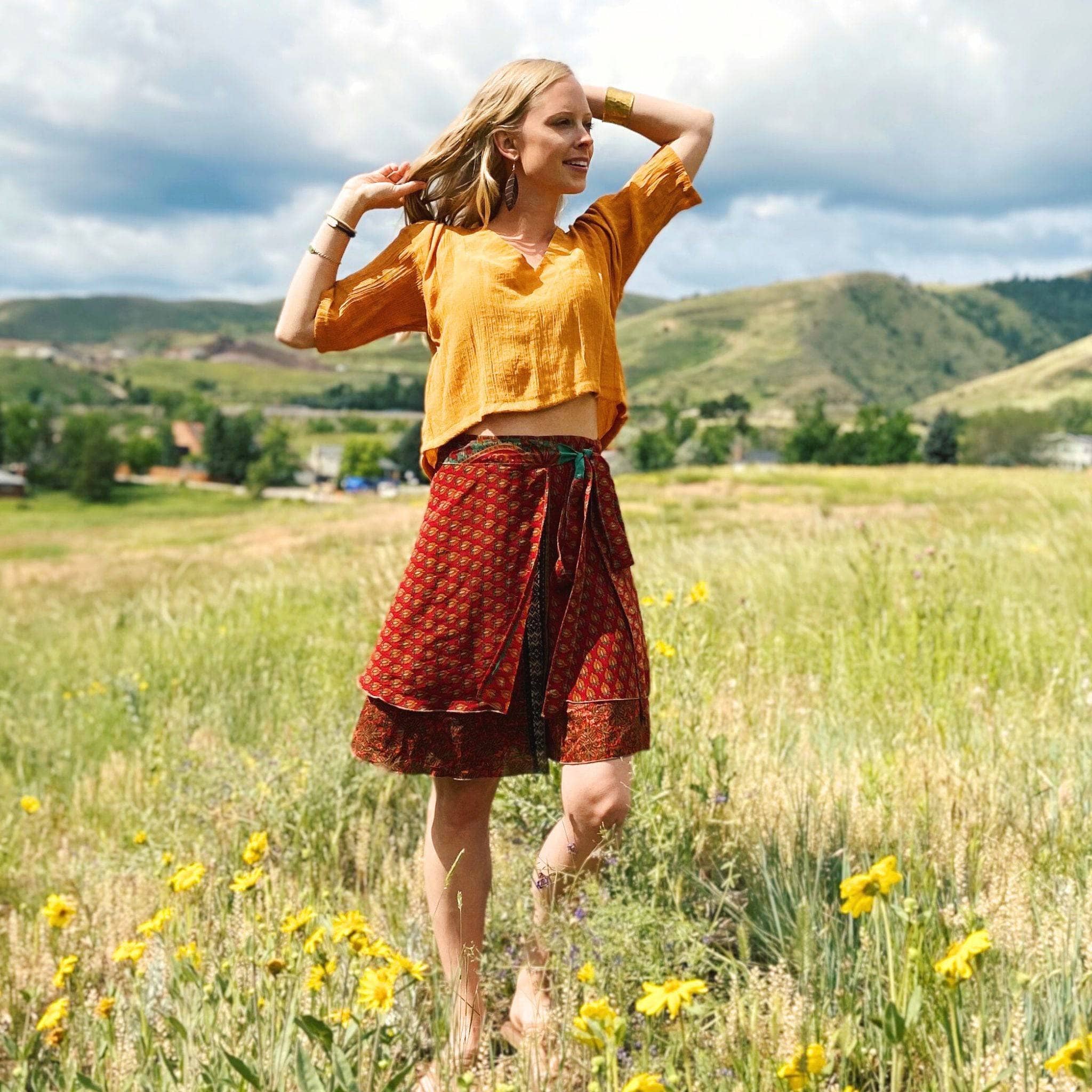 Prairie shop wrap skirt