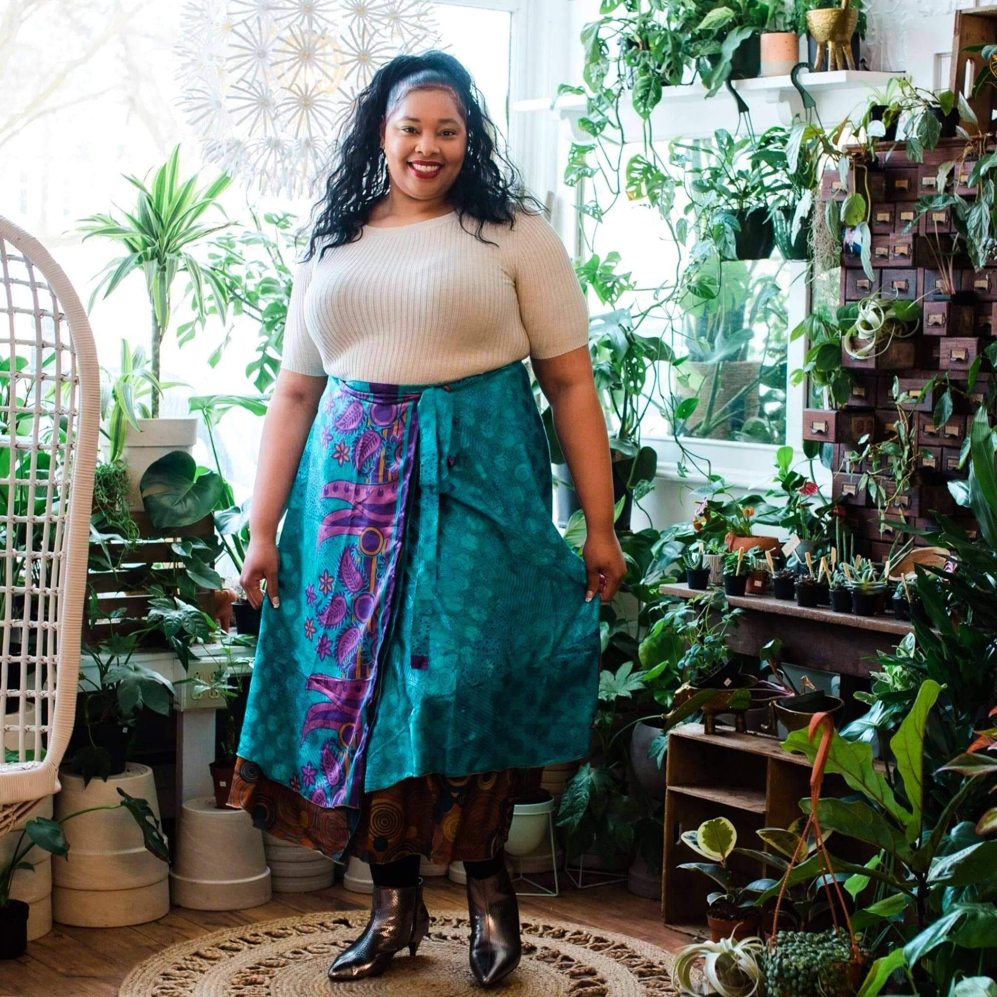 Sustainable Sari Wrap Skirt – Darn Good Yarn